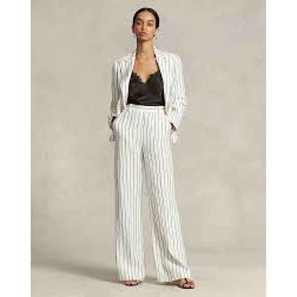 Women’s Ralph Lauren white linen pin stripe jacket size 16 NWT - Picture 2 of 8